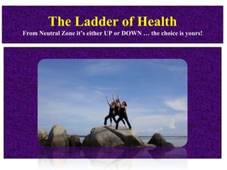 The Ladder of Health
From Neutral Zone it’s either UP or DOWN … the choice is yours!
 