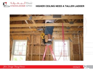 HIGHER CEILING NEED A TALLER LADDER
 