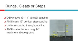 6 Rung Spacing Rooftop Ladders OSHA 1910.23 and ANSI A14.3 2018 | PPTX