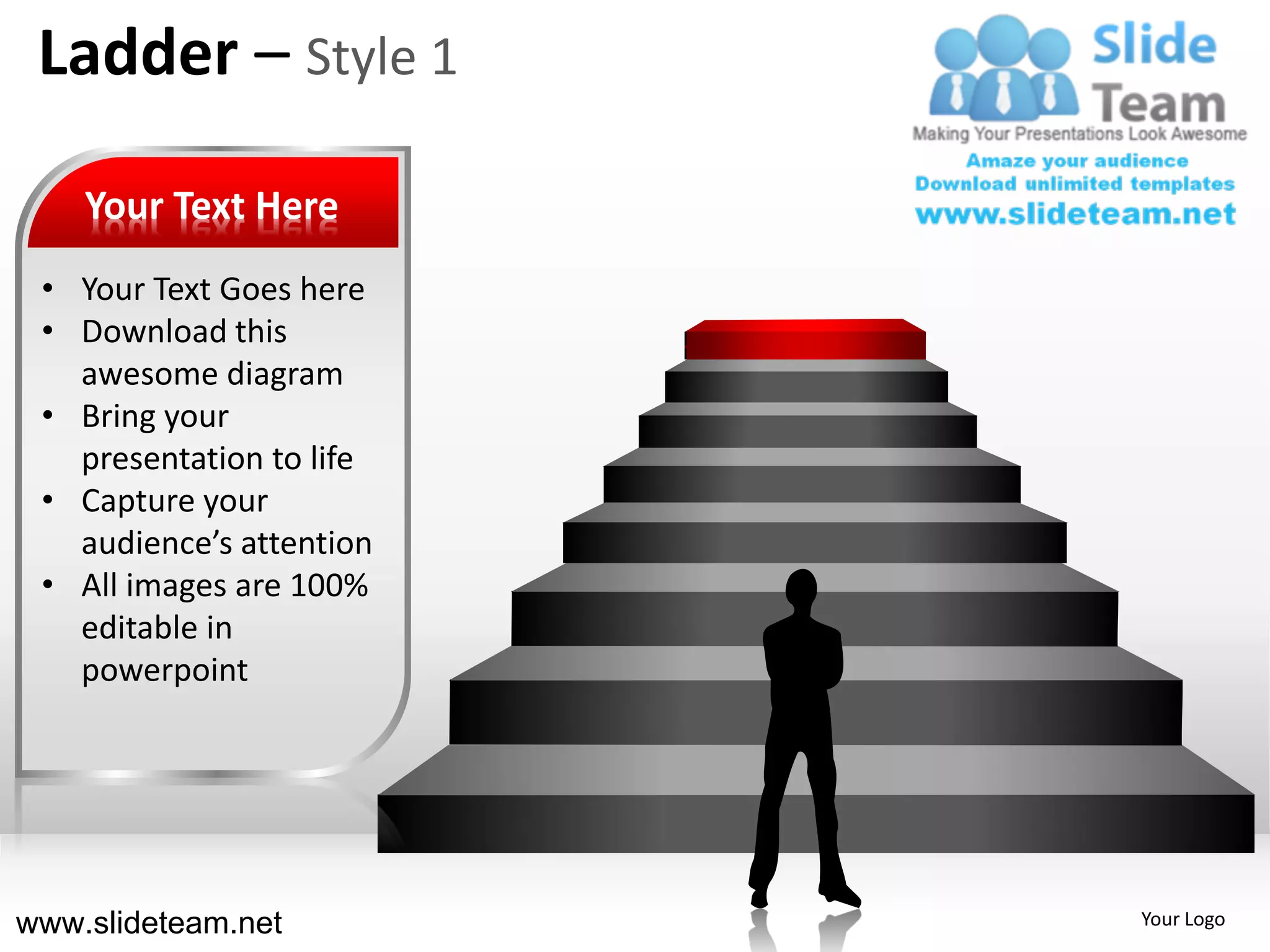 Ladder Ppt Design Ladder style design 1 powerpoint presentation templates. | PDF