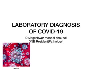 LABORATORY DIAGNOSIS
OF COVID-19
Dr.Jageshwar mandal choupal

DNB Resident(Pathology)
 