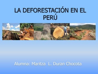 LA DEFORESTACIÓN EN EL
PERÚ
Alumna: Maritza L. Duran Chocota.
 