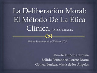 Bioética Fundamental y Clínica en CCS

Duarte Muñoz, Carolina
Bellido Fernández, Lorena María
Gómez Benítez, María de los Ángeles

 