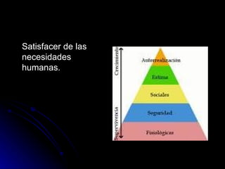 Satisfacer de las necesidades humanas.  