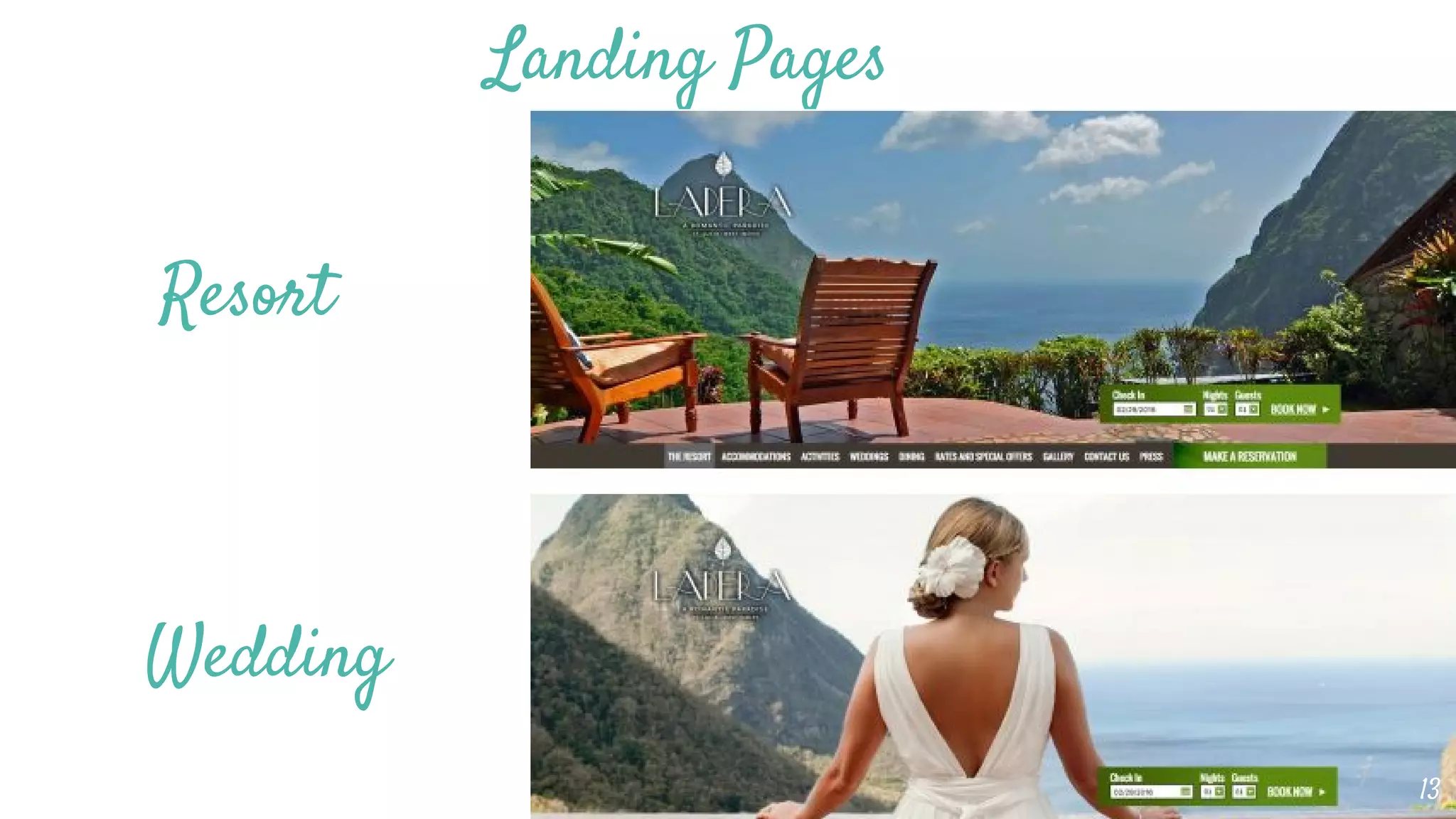Landing Pages
Resort
Wedding
13
 