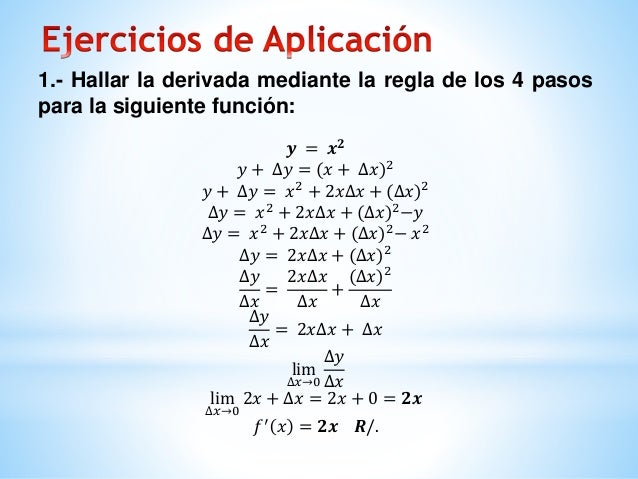 Derivadas Metodo De Incremento O Regla De Los 4 Pasos