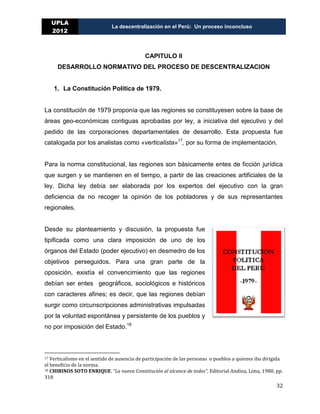 LA DESCENTRALIZACION EN EL PERÚ Un proceso inconcluso. | PDF