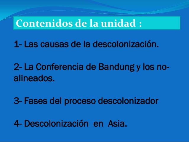 La descolonización y el tercer mundo