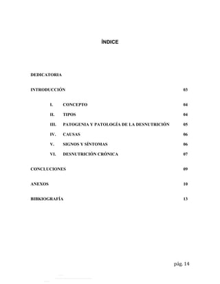 La desnutrición en el perú