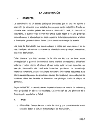 La desnutrición en el perú