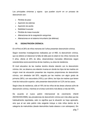 La desnutrición en el perú