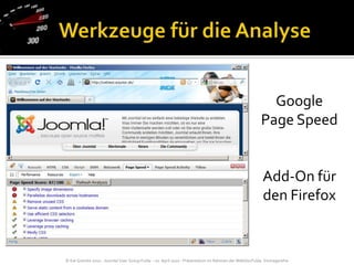Werkzeuge für die AnalyseGoogle Page Speed Add-On für den Firefox
