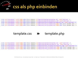 css als php einbindentemplate.css              template.php 