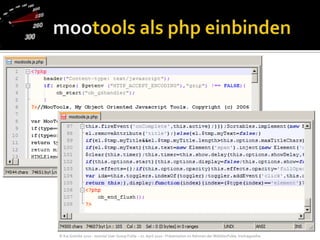 mootools als php einbinden