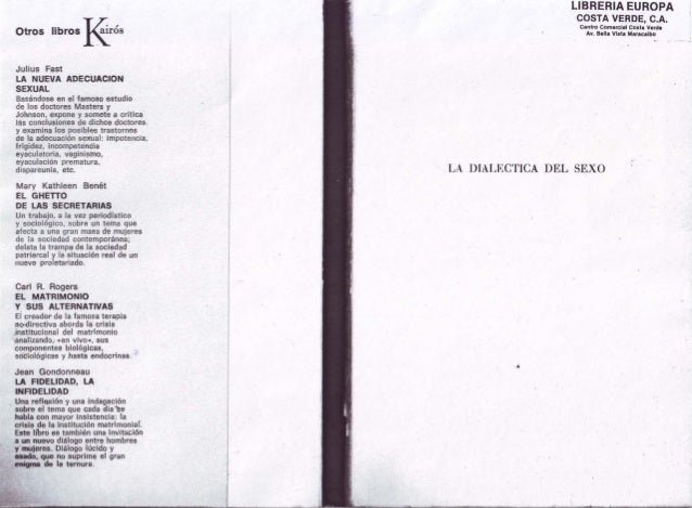 La Dialectica Del Sexo Firestone Shulamith
