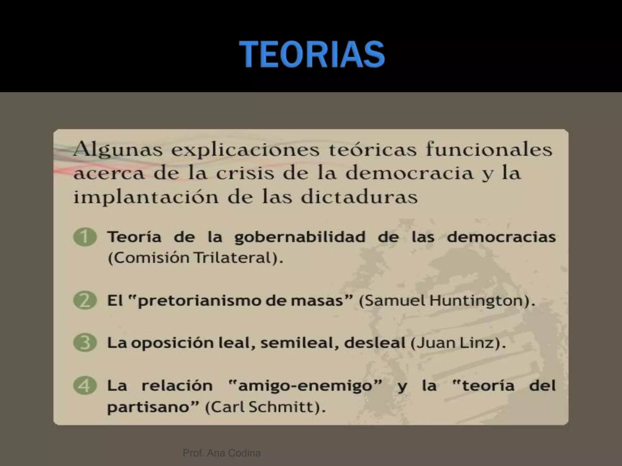 TEORIASProf. Ana Codina