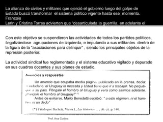 La alianza de civiles y militares que ejerció el gobierno luego del golpe de<br />Estado buscó transformar  el sistema pol...