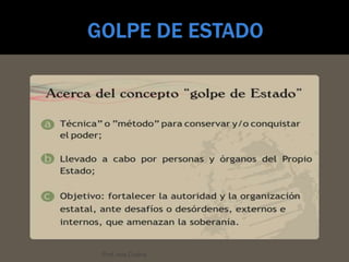 GOLPE DE ESTADO<br />Prof. Ana Codina<br />