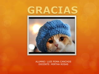 ALUMNO: LUIS POMA CANCHOS
DOCENTE: MIRTHA ROSAS
 