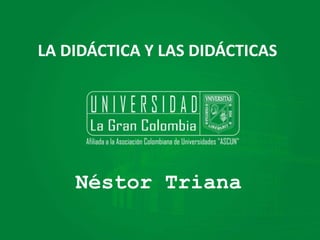 LA DIDÁCTICA Y LAS DIDÁCTICAS
Néstor Triana
 