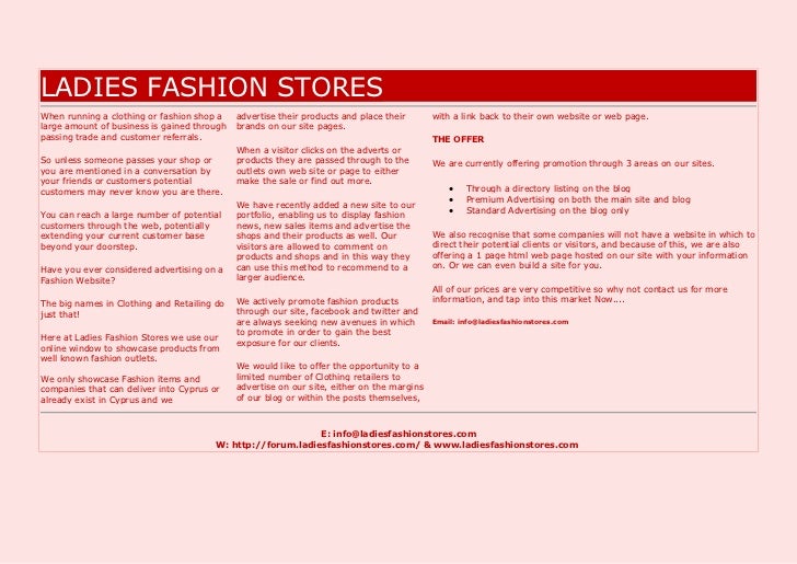 ladies fashion stores