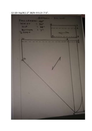 12-10= hip/4(-) 2” 38/4= 9 ½-2= 7 ½”.
 