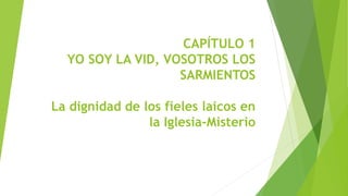 CAPÍTULO 1
YO SOY LA VID, VOSOTROS LOS
SARMIENTOS
La dignidad de los fieles laicos en
la Iglesia-Misterio
 