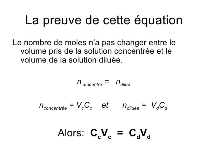 La Dilution D’Une Solution