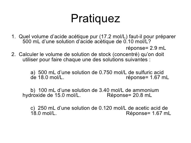 La Dilution D’Une Solution