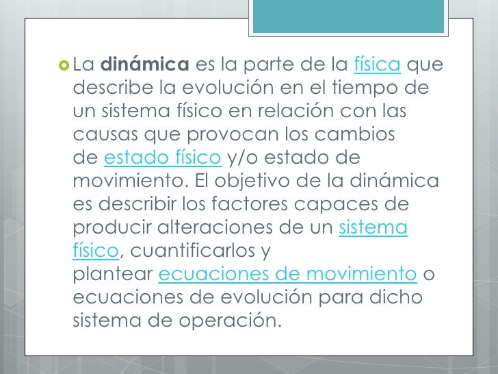 La dinamica fisica