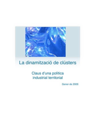 La dinamització de clústers

     Claus dʼuna política
     industrial territorial
                         Gener de 2009
 