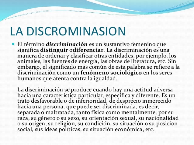 La discriminacion