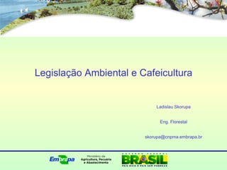 Legislação Ambiental e Cafeicultura Ladislau Skorupa Eng. Florestal [email_address] 