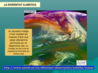 LA DIVERSITAT CLIMÀTICA

en aquesta imatge
s’han resaltat les
masses d’aire que
estan afectant la
península en un
determin...