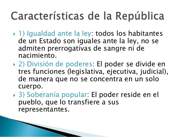 La division de poderes en el sistema republicano