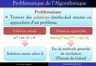 Algorithmique et ComplexiTé Présentation du cours