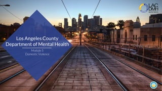 Los Angeles County
Department of Mental Health
Module 5
Domestic Violence
 