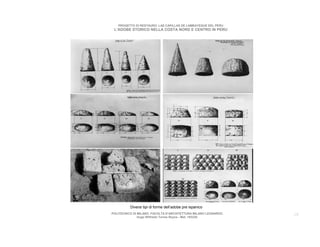 PROGETTO DI RESTAURO: LAS CAPILLAS DE LAMBAYEQUE DEL PERU
 L’ADOBE STORICO NELLA COSTA NORD E CENTRO IN PERU




          Diversi tipi di forme dell’adobe pre ispanico
POLITECNICO DI MILANO. FACOLTA D’ARCHITETTURA MILANO LEONARDO.   18
               Hugo Wilfredo Torres Reyna - Mat. 193220.
 