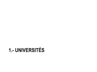 1.- UNIVERSITÉS
 
