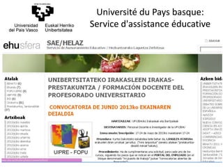 Université du Pays basque:
Service d'assistance éducative
 