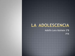 LA  ADOLESCENCIA Adolfo Lara Iduñate2ºB #16 