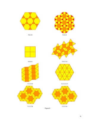 9
3.6.3.6 3.4.6.4
4.4.4.4 3.4.3.3.4
3.3.3.4.4 3.3.3.3.3.3
3.3.3.3.6 3.3.3.3.6
Figura 6
 