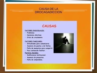 CAUSA DE LA
DROCAGADICCION
 