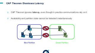 CAP Theorem Dismisses Latency
☉ CAP Theorem ignores latency, even though in practice communications rely on it
☉ Availabil...