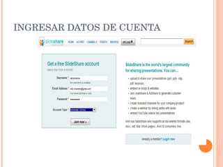 INGRESAR DATOS DE CUENTA