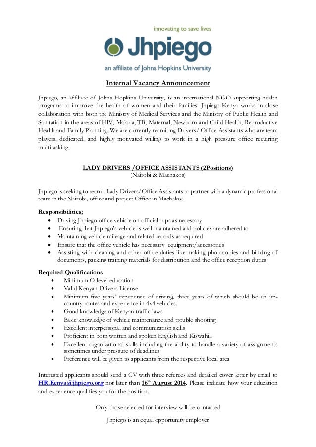 Lady Driver Vacancy