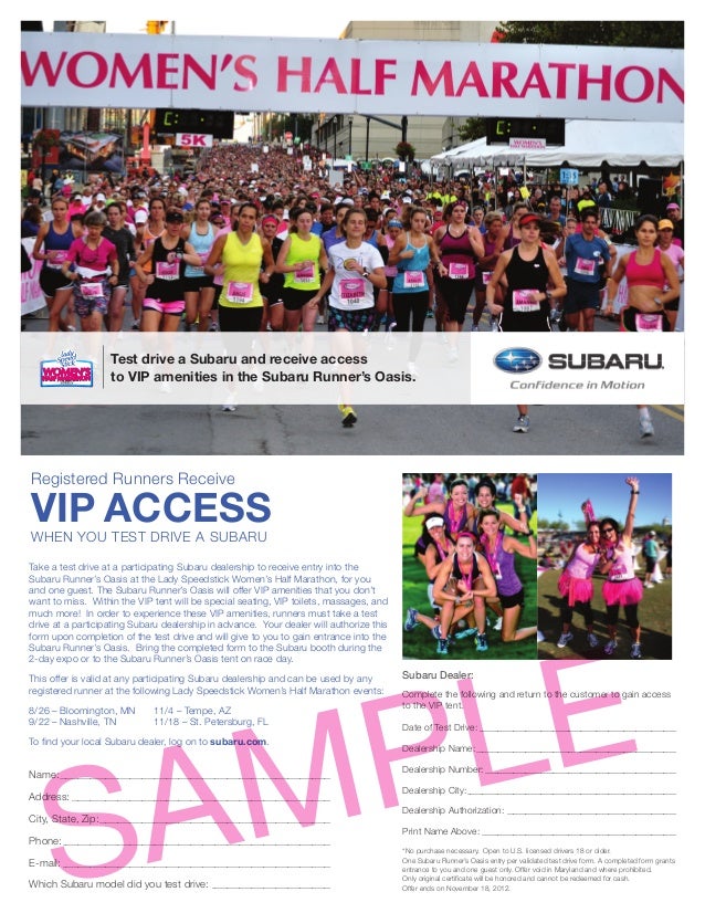 Lady Speedstick Women's Half Marathon Test Drive Incentive