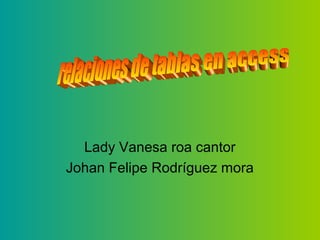 Lady Vanesa roa cantor
Johan Felipe Rodríguez mora
 