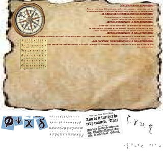 L A CULTURA EN LA EDAD MEDIA:   P oco a poco (siglo XII) la cultura pasó de desarrollarse exclusivamente en  monasterios rurales a núcleos urbanos donde aparecen las universidades. C ULTURAS QUE SE DISTINGUEN EN LA EDAD MEDIA:   C ultura cristiana y cultura islámica que se introdujo en  Europa principalmente por la península Ibérica. C ULTURA CRISTIANA DE LA ALTA EDAD MEDIA:   s olamente en los monasterios se mantenía un nivel cultural,  se estudiaban y copiaban textos antiguos del latín y el griego pero poco  a poco se fueron utilizando lenguas más utilizadas por la población. C ULTURA CRISTIANA DE LA BAJA EDAD MEDIA:  ( siglo XII) El centro cultural se desplazó de los monasterios a las ciudades donde surgen las escuelas catedralicias y universidades. Pero la mayoría de la población era analfabeta. D IVULGACIÓN DE CONOCIMIENTOS EN LA BAJA EDAD MEDIA:   P rocedían con frecuencia de oriente. De carácter científico y técnicos. Astronomía, geografía, técnicas de orientación, todo ello impulsó más el comercio marítimo. Gregorianos.wav 