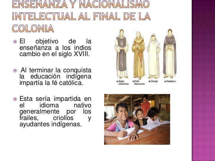 La educación en la época colonial